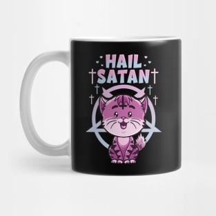 Cute Hail Satan Cat Pun Kitty Satanic Heavy Metal Mug